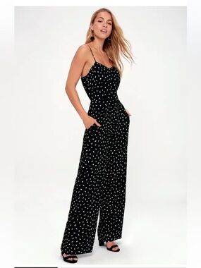 lulus | NWT In Demand Black and White Print Sleeveless Wide-Leg Jumpsuit